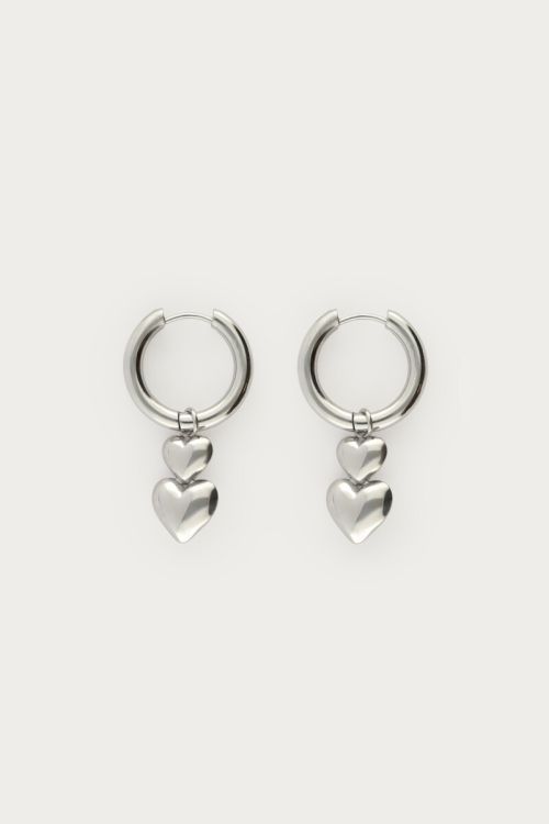 Double heart earrings