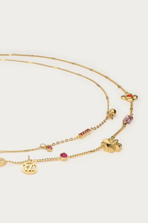 Double necklace with pink charms "dreams come true" | My Jewellery