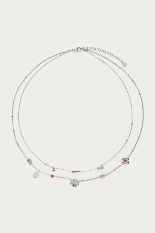 Double necklace with pink charms "dreams come true" | My Jewellery