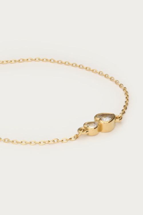 Double rhinestone heart bracelet | My Jewellery