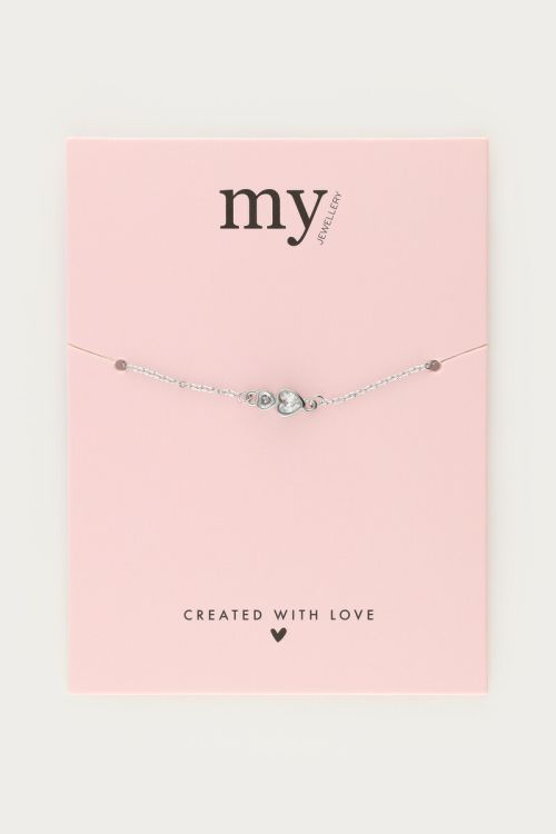 Double rhinestone heart bracelet | My Jewellery