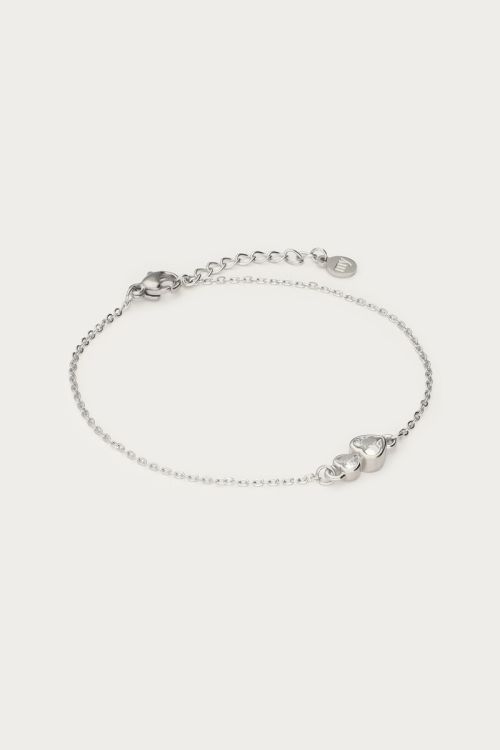 Double rhinestone heart bracelet | My Jewellery