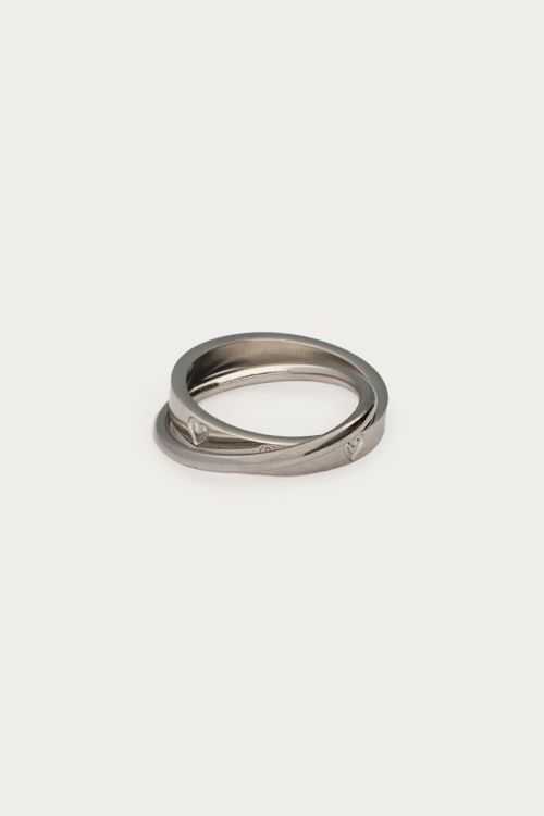 Double ring with engraved hearts | My Jewellery