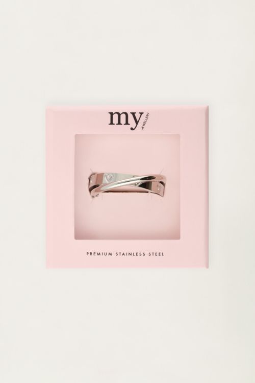 Double ring with engraved hearts | My Jewellery