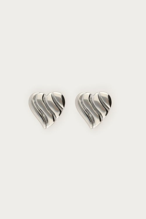 Earrings wavy striped heart | My Jewellery