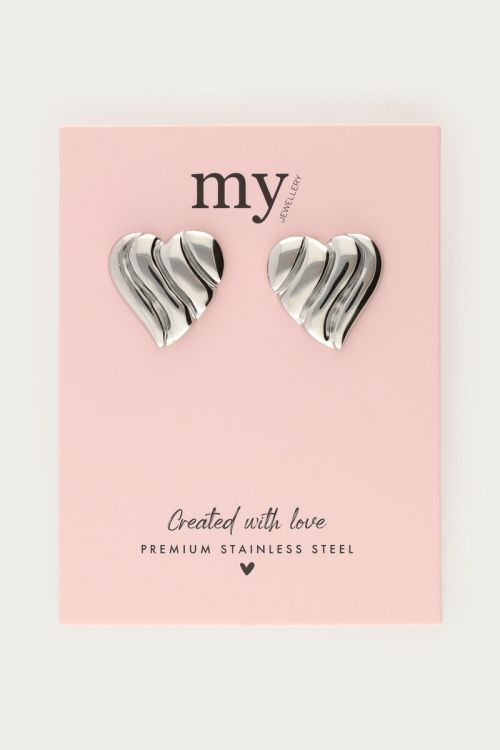Earrings wavy striped heart | My Jewellery