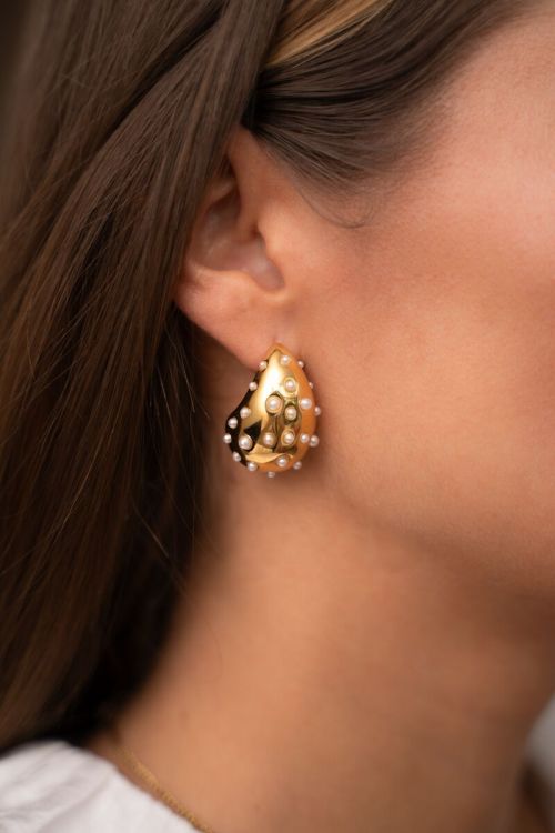 Drop earrings with faux pearls