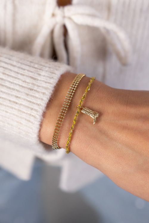 Bracelet cordon Sunrocks jaune avec botte
