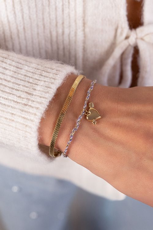 Purple cord bracelet with cupid heart | My Jewellery