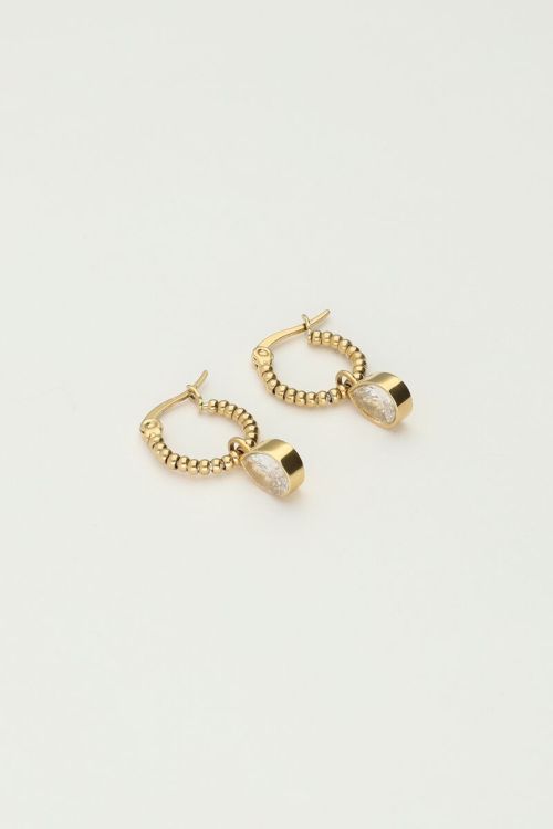 Hoop earrings with rhinestone pear drop | My Jewellery