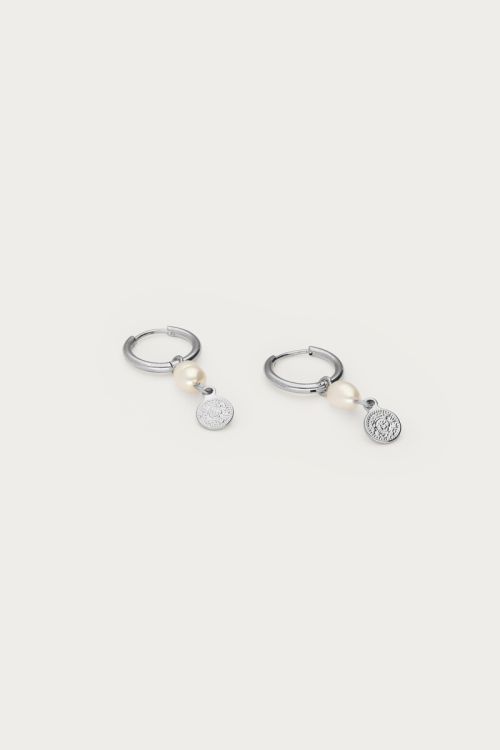 Earrings freshwater pearl and coin | My Jewellery