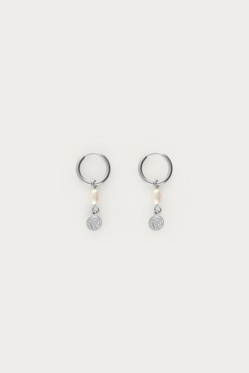 Earrings freshwater pearl and coin | My Jewellery