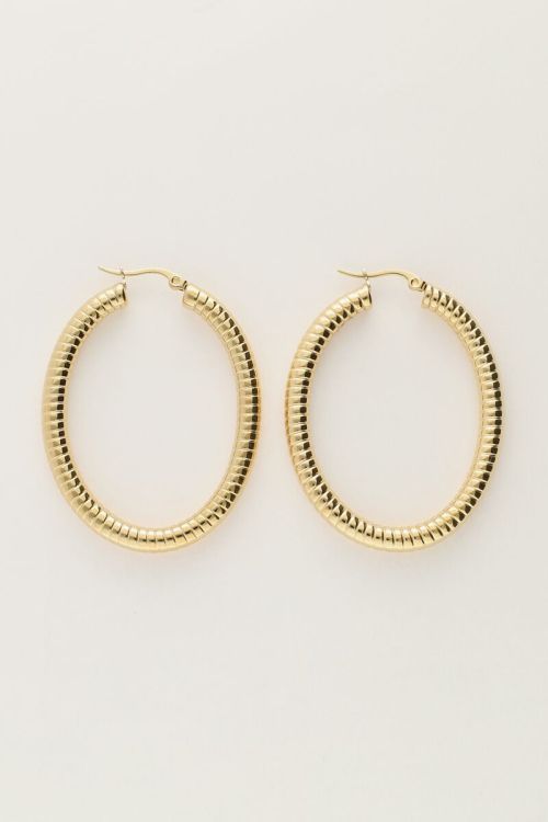 Oval ribbed earrings | My Jewellery