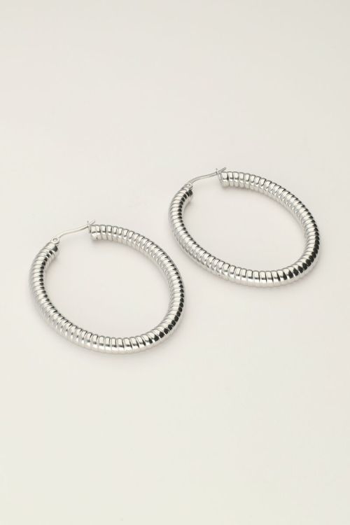 Oval ribbed earrings | My Jewellery