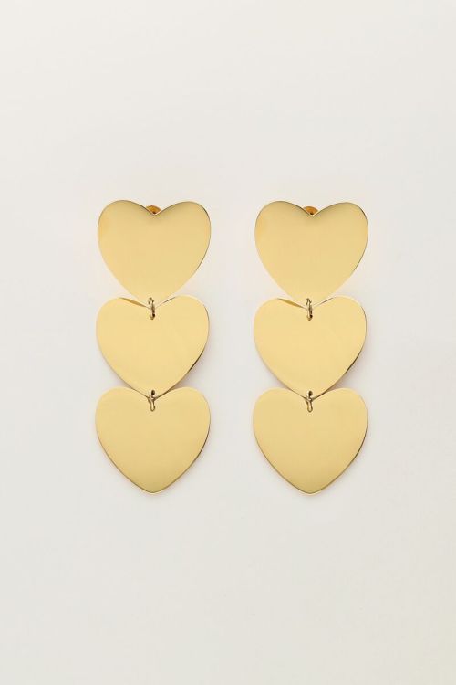 Three hearts statement earrings
