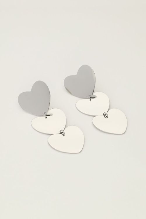 Statement oorhangers met drie hartjes | My Jewellery