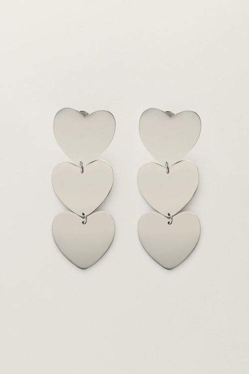 Statement oorhangers met drie hartjes | My Jewellery