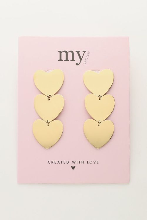 Statement oorhangers met drie hartjes | My Jewellery