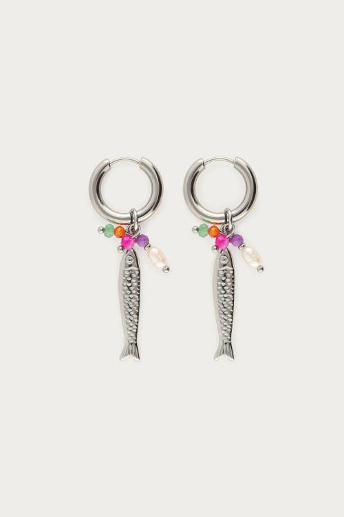 Drop earrings with fish charm | My Jewellery