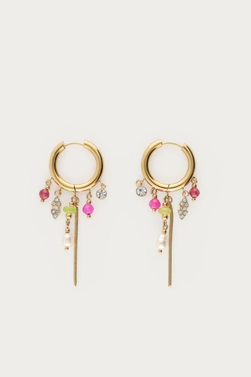 Hoop earrings with five beads & freshwater pearls | My Jewellery