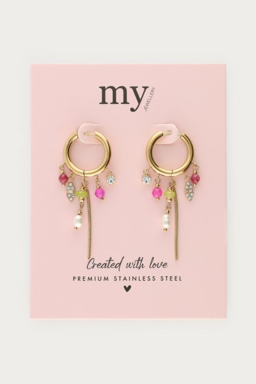 Hoop earrings with five beads & freshwater pearls | My Jewellery