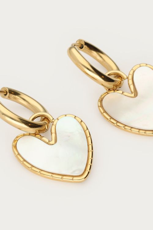 Earrings with mother of pearl heart | My Jewellery