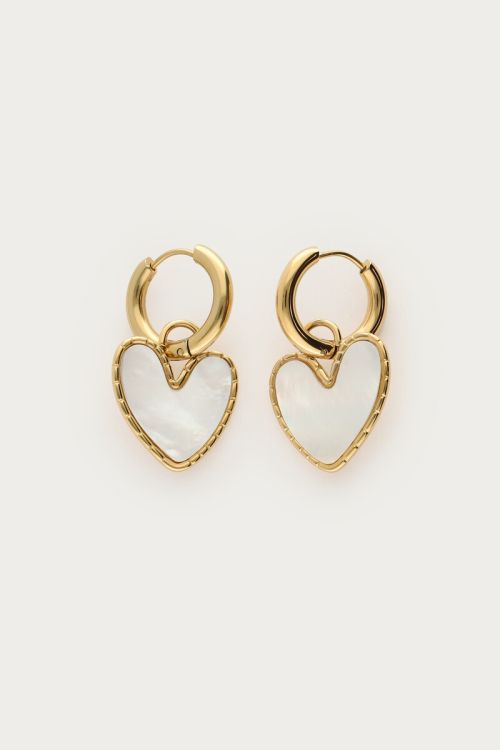Boucles d'oreilles avec cœur en nacre