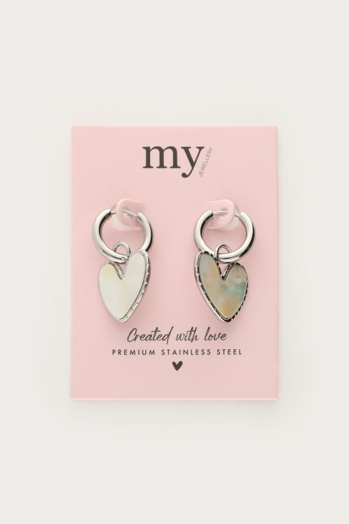 Earrings with mother of pearl heart | My Jewellery