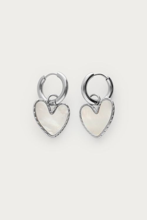 Earrings with mother of pearl heart | My Jewellery