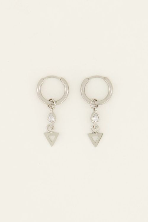 Oorringen met druppel & driehoek | My Jewellery