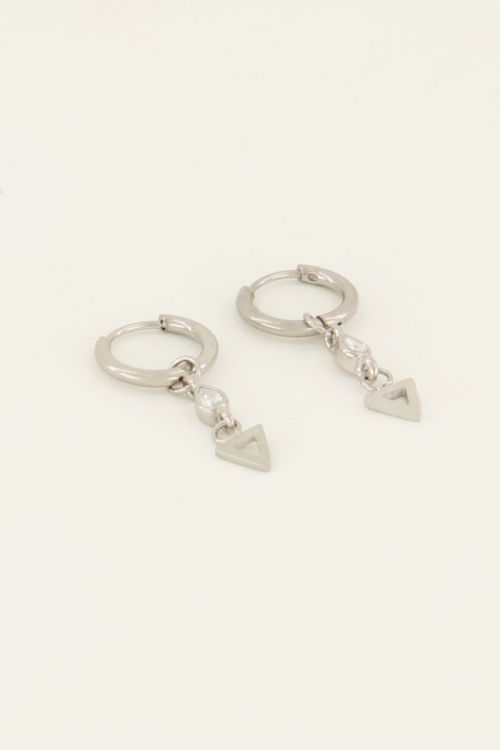 Oorringen met druppel & driehoek | My Jewellery