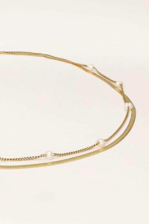 Flat link chain with pearls | My Jewellery