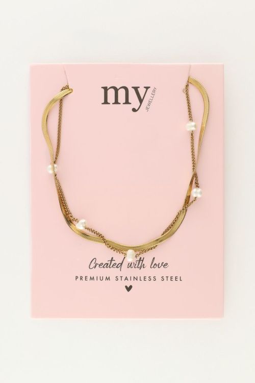 Flat link chain with pearls | My Jewellery