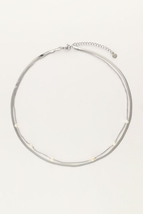 Flat link chain with pearls | My Jewellery