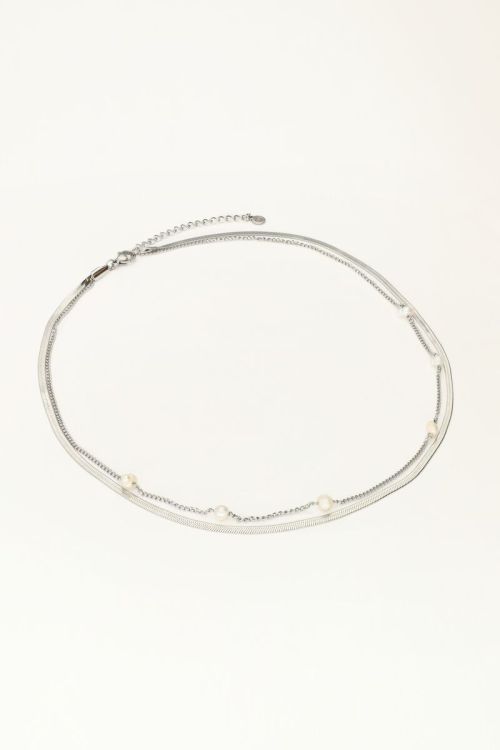 Flat link chain with pearls | My Jewellery