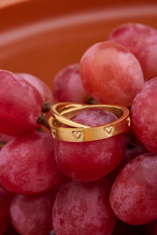 Double ring with engraved hearts | My Jewellery