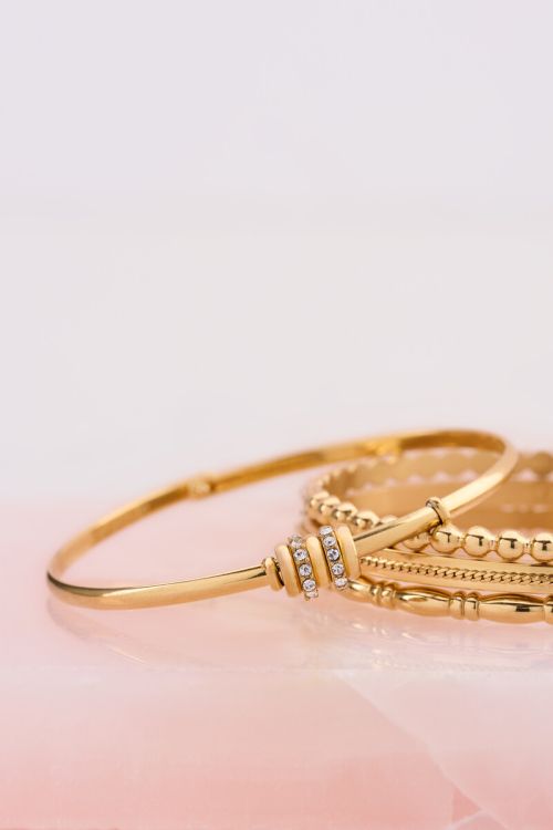 Midnight bangle with rhinestone rings | My Jewellery