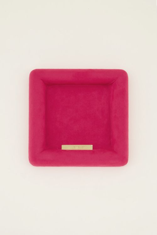 Fuchsia velvet jewellery tray