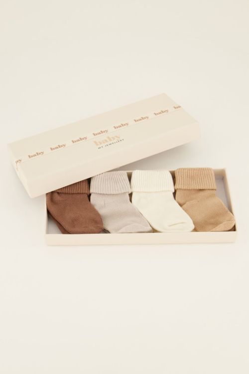 Giftbox beige babysokjes | babysokjes | My Jewellery