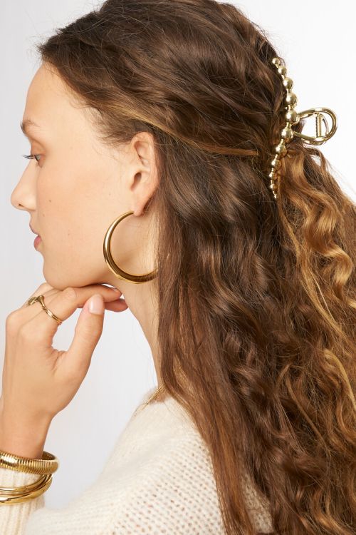Gold-coloured polka dot hair clip | My Jewellery