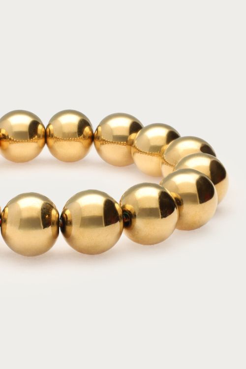 Gold coloured elastic bracelet chunky beads | My Jewellery