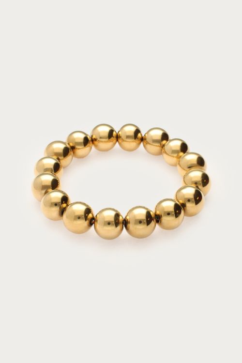 Gold coloured elastic bracelet chunky beads | My Jewellery