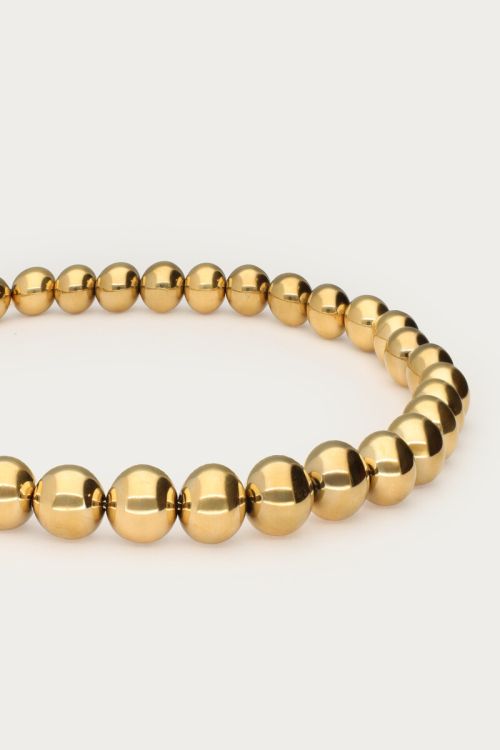 Gold-coloured statement necklace chunky beads | My Jewellery