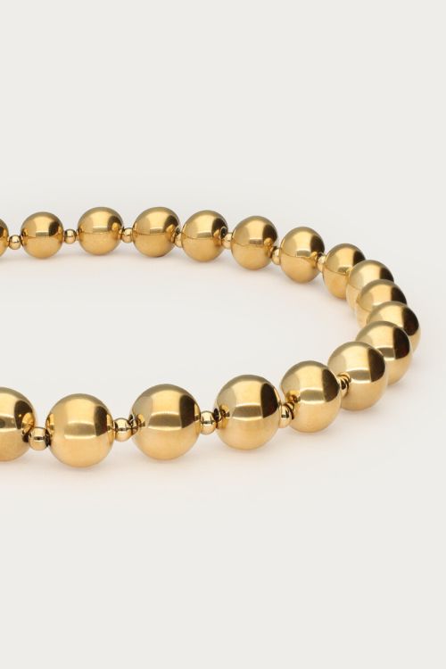Gold-coloured statement necklace chunky double beads | My Jewellery