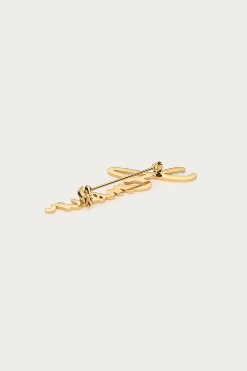 Gold coloured brooch Amour | My Jewellery