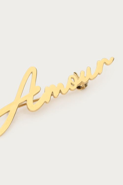 Gold coloured brooch Amour | My Jewellery