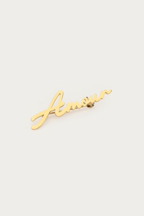 Gold coloured brooch Amour | My Jewellery