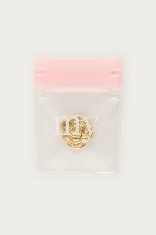 Gold colored rose button | My Jewellery