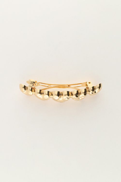 Gold hair clip with five hearts | My Jewellery