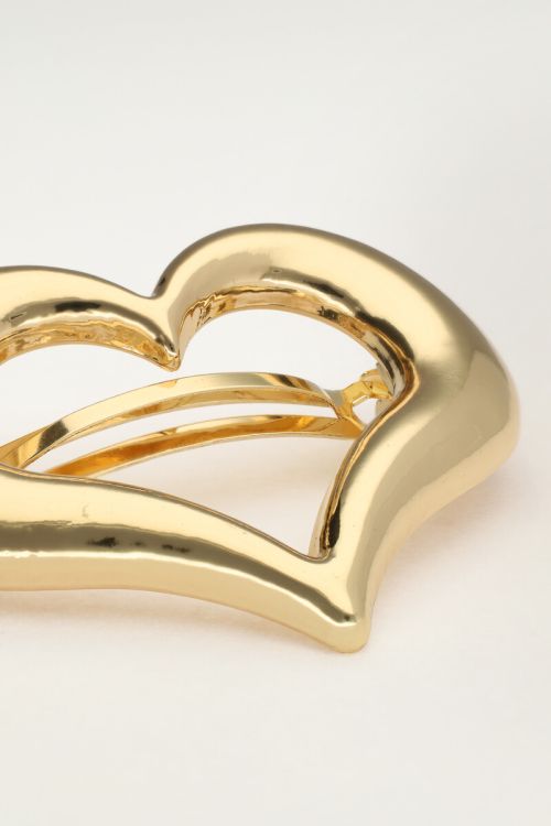 Gold hair clip with open heart | My Jewellery